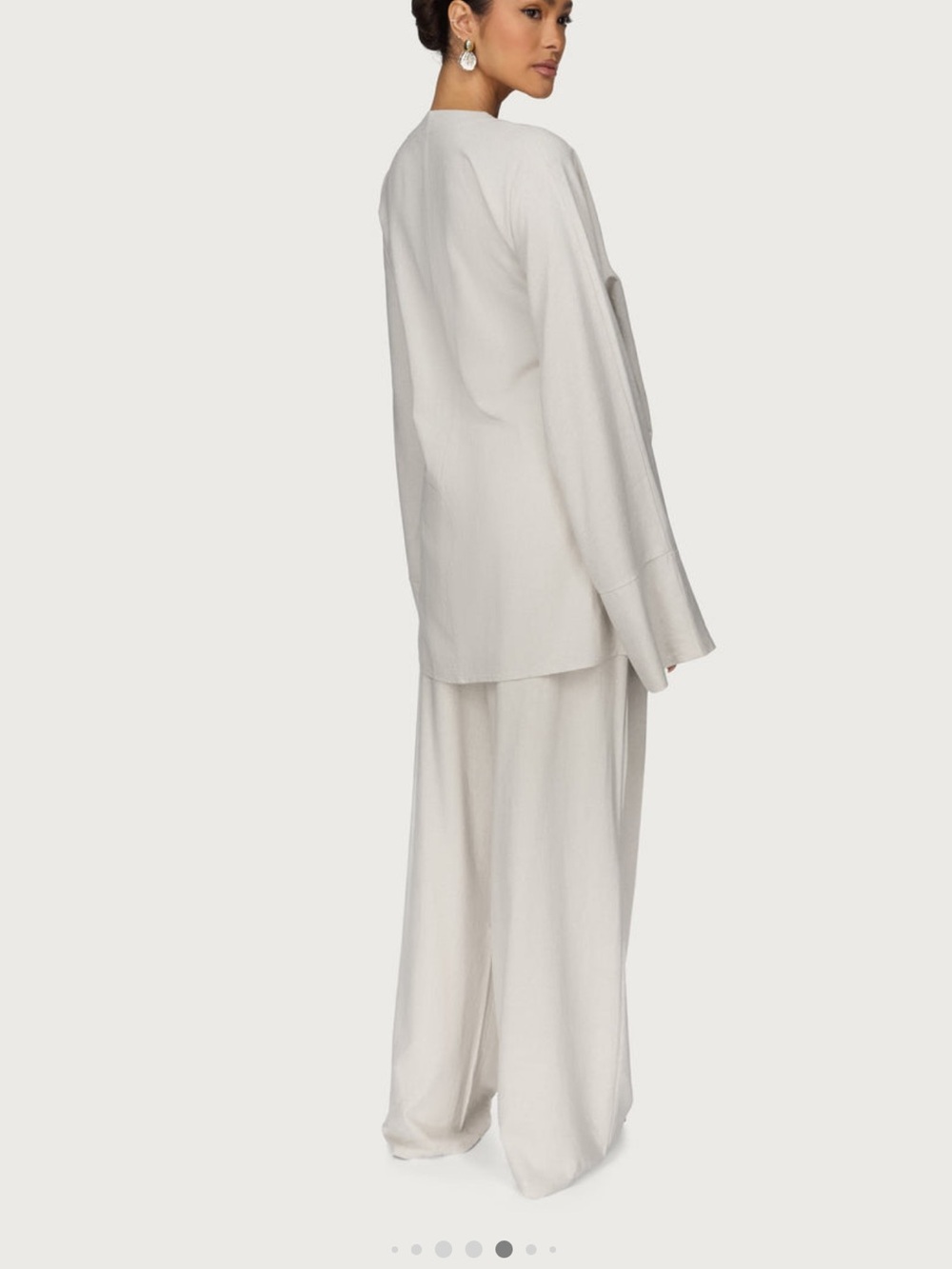 Veiled Collection Maya Linen Matching Set Top & Pants - Off White - Picture 5 of 6